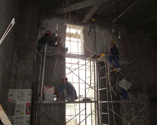 水钻排孔切割粘钢加固-2009年6月-8月山西省太原市国际大厦改造加固工程